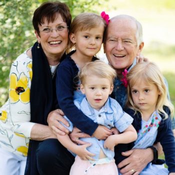 Melva Gray, her husband, Charlie, and they're grandchildren